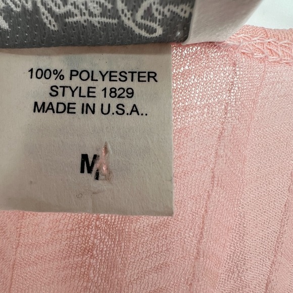 Vtg Charlotte Russe Top Womens M Y2K Sheer Fairy Soft Ethereal Tie Plunge Pink‎ - Picture 4 of 6
